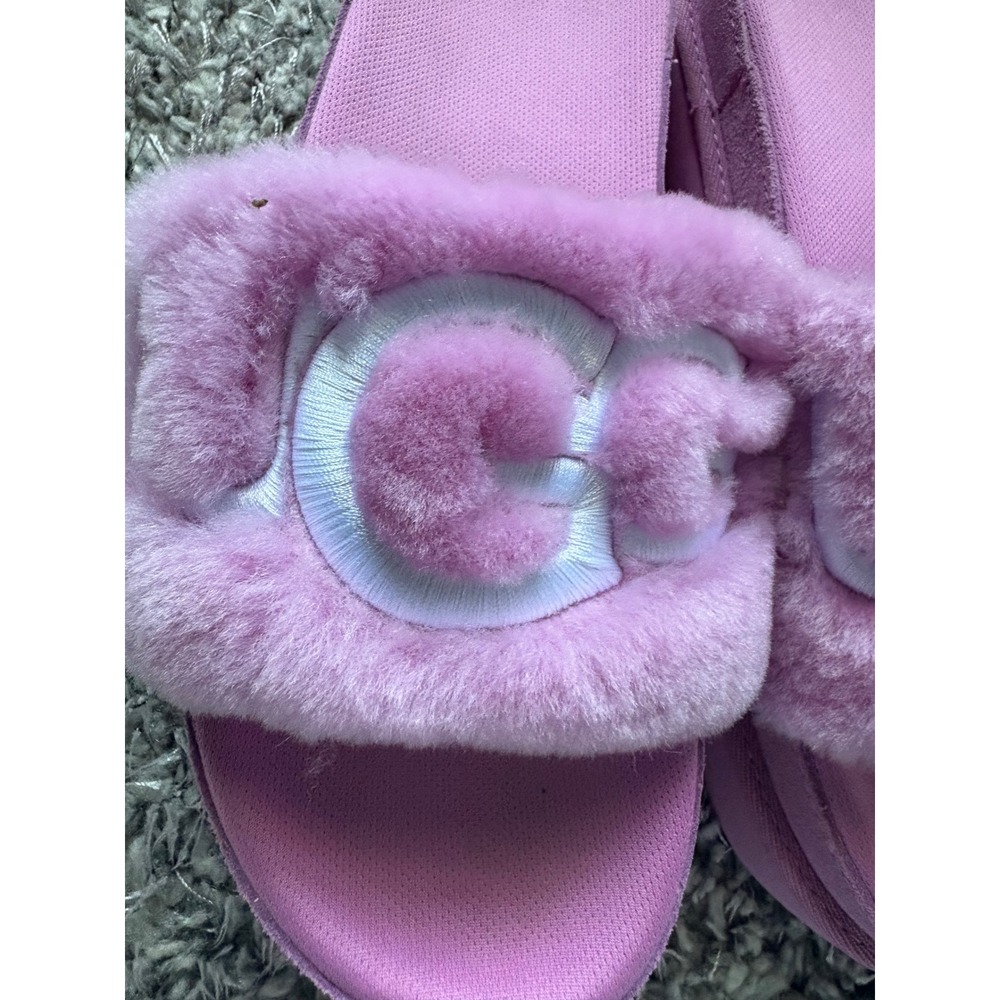 UGG Maxi Slide Pink Sheepskin Platform Sandals Size 9.5 - Picture 3 of 6
